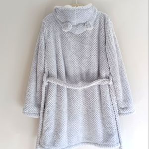 Topshop Soft Cozy Hooded Robe Pockets Grey L